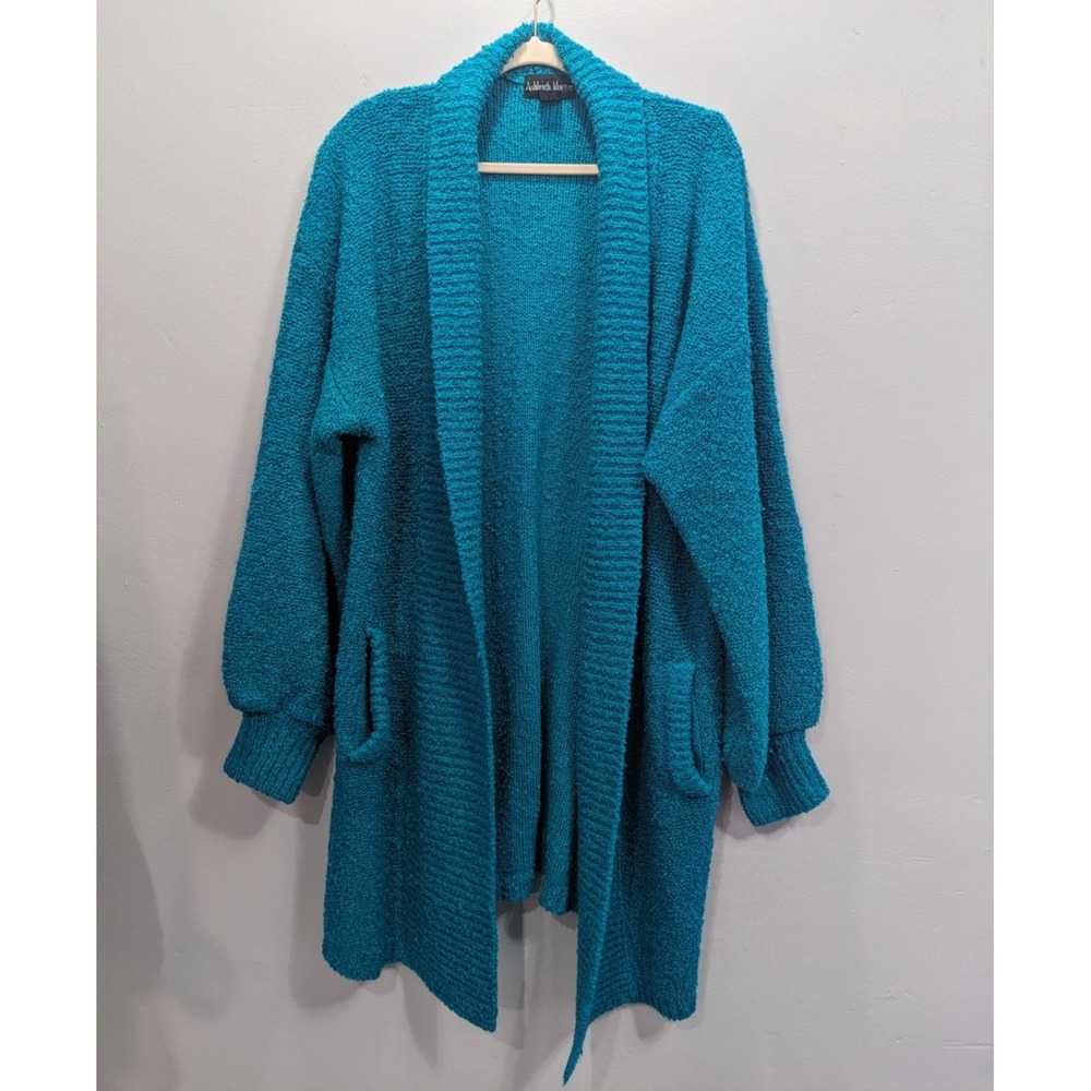 Vintage Ashleigh Morgan 80's Cardigan Chunky Knit Sweater Grandmacore Pockets M